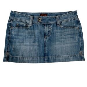 Vtg Aeropostale Denim Jean Micro Mini Skirt Y2k Indie Hottie Low Rise Size 9/10